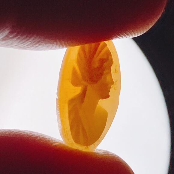 VTG 30s - 40s Shell Cameo Cabochon Hand Carved Portrait Jewelry Making Component - Picture 7 of 11